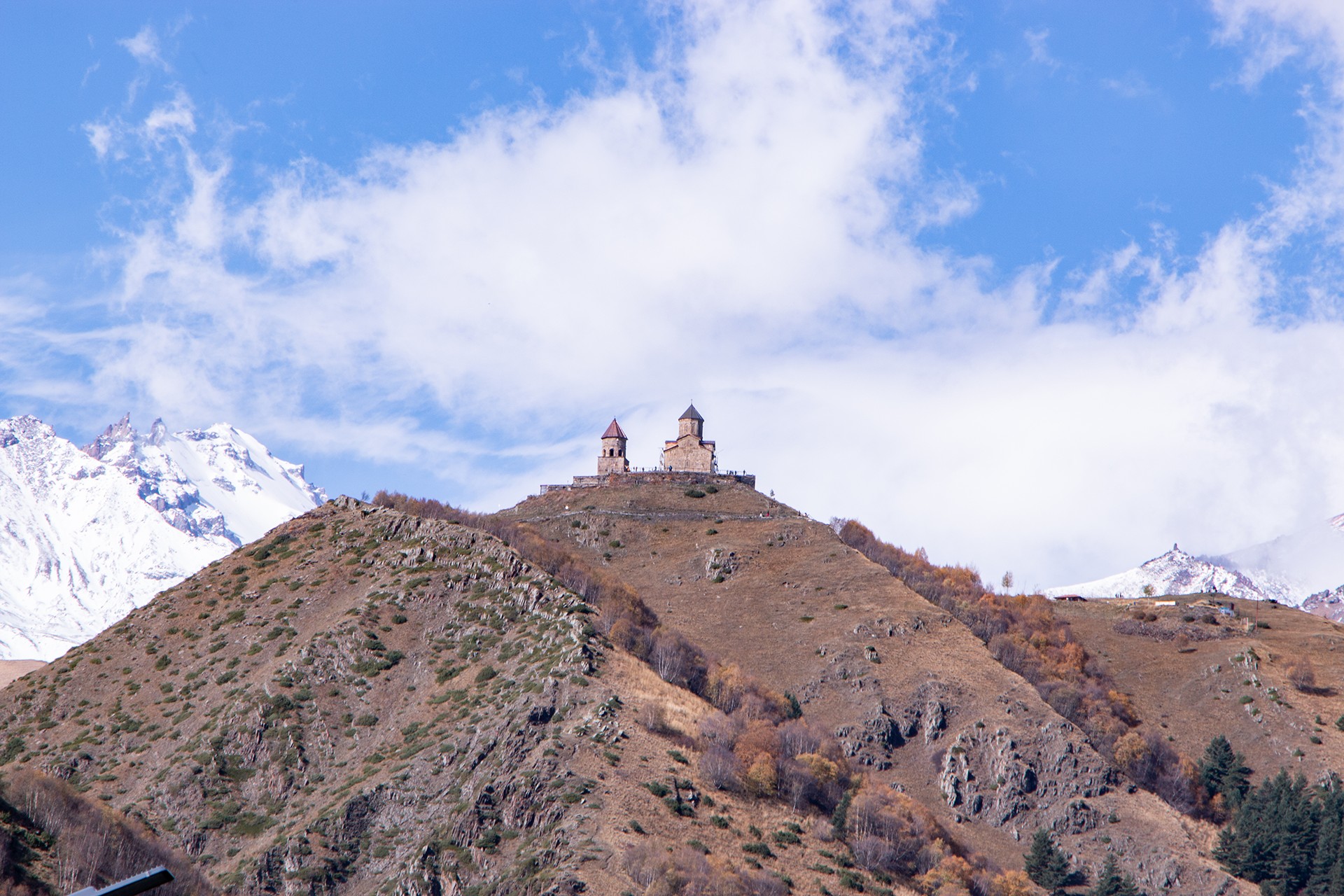 Gergeti Trinity Church beneath Mount Kazbek