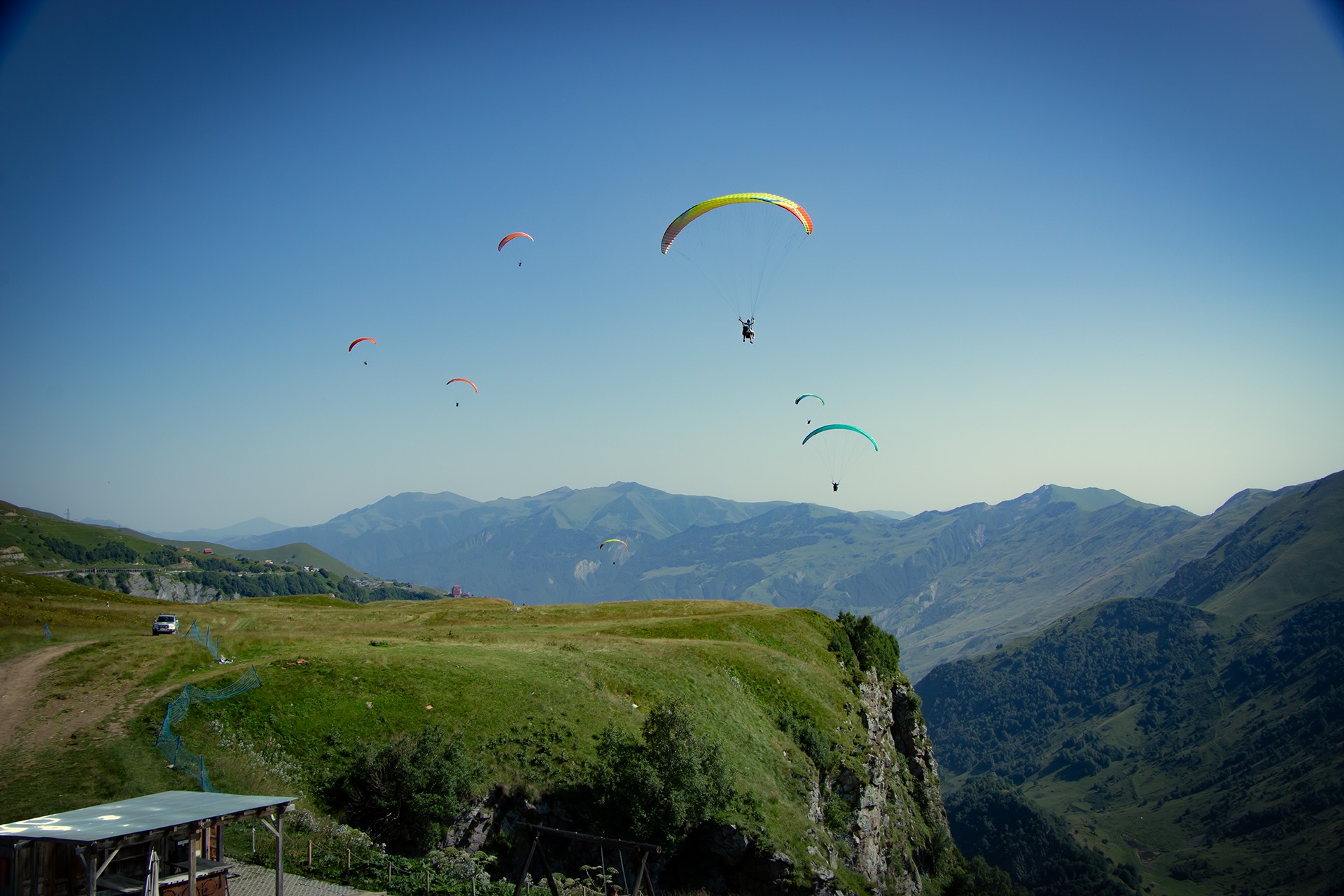 Paragliding over Gudauri