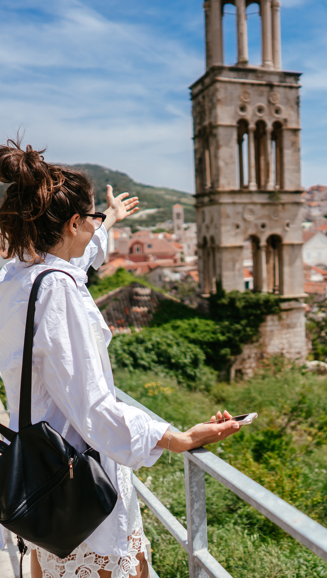 Traveller exploring historic architecture in Georgia