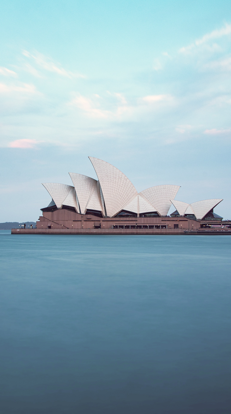 Sydney Opera House beside the harbour
